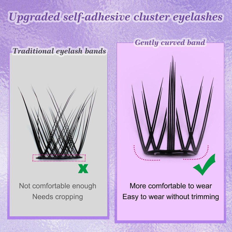 LZM Selbstklebende Wimpern C Curl 8-11mm Selbstklebende Wimpern Extensions Set