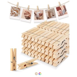 Mini Clothes Pins Wooden Small Clothespins for Photo 1.77 Inch 100 PCS, Wood Clips Close Pin for Classroom Crafts Project Decorations Hanging Pegs 1 3/4"