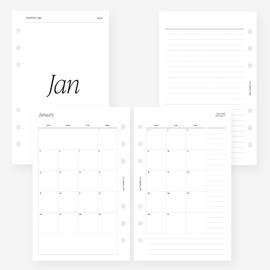 Franklin Covey Compact 2025 Month on Two Pages Monthly Planner Insert Agenda Refill for Filofax Personal, LV MM 6-ringed agenda (Monthly with Notes (Sunday start, Separable Months))