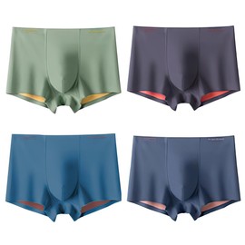 Arjen Kroos Men's Boxer Briefs, Breathable Modal Mens Underwear With Support Pouch, Tag-Free Trunks Underwear 4-Pack,4c Small