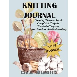 Knitting Journal for 50 projects - 8.5x11" Knitting Diary to Track Completed Projects, Works-in-Progress, Yarn Stash & Needle Inventory (Blue)