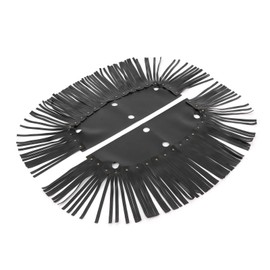 Motorcycle Floorboard Fringe, 2Pcs Motorcycle Floorboard Fringe PU Leather Cover Universal Foot Pedal Tassel Black