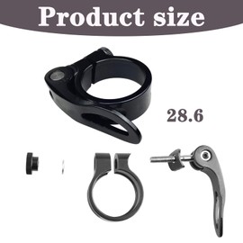 Quick Release Bike Seat Clamp, Universal Durable Simple Bike Seat Post Clamp for Road Mountain Bikes (Black 28.6mm)