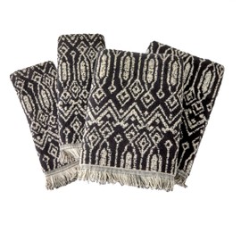 SKL Home Nador 2 Bath, 2 Hand Towel Set, Black