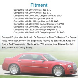 JDMON 3Pcs Engine Motor & Transmission Mount Kit Replacement for Chrysler 300, Dodge Challenger, Charger 5.7L 2006-2009 Compatible with A5388 / GP3163 / 3163 / A5390 / GP3138 / 3138