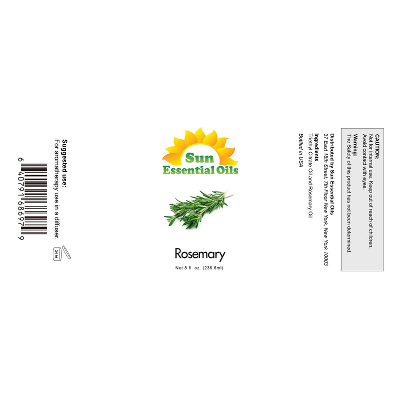 Sun Essential Oils 8oz - Rosemary Essential Oil - 8