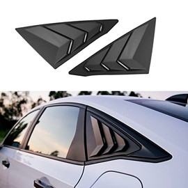CKE for 11th Gen Civic Sedan Rear Side Window Louvers Air Vent Scoop Shades Cover Blinds Sport Exterior Sticker for Honda Civic 2022 Accessories LX Sport EX Touring Si Sedan - Matt Black