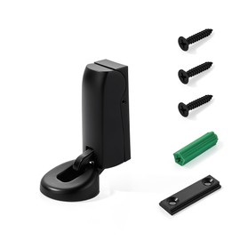 TUNNY Matte Black Door Stops 1 Pack Soft Door Stoppers for Wall and Floor Mounting, Door Holder Keep Door Open Hydraulic Stop Slow Door Stop Applicable Interior Door Office Door