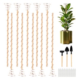 10pcs Electroculture Plant Stakes, 13.5''Available Copper Coil Wire Antennas Garden Stakes, Tensor Rings Kit, Copper Rods Electronic Planting for Growing Vegetable Garden Plants Support