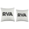 RVA Richmond VA Retro Design Throw Pillow