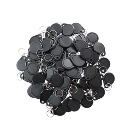 ETEKJOY 100PCS 13.56MHz RFID Key Fob Proximity IC Card ISO14443A Token Tag for Electronic Smart Door Lock, Compatible with MIFARE Classic 1K Card M1, Read Only (Black)