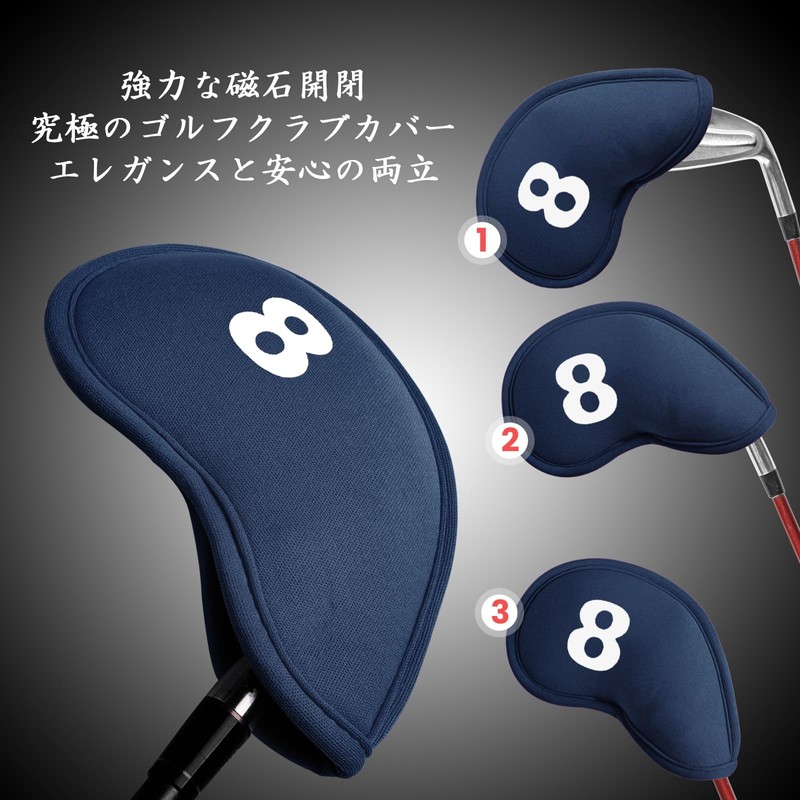 11 Pcs Golf Iron Covers Magnetic Closure Golf Head Covers