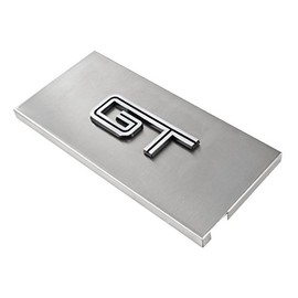 2005-2009 Mustang V8 Brushed Stainless Fuse Box Cover - GT Emblem