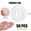 Pack of 50 Transparent Buttons, 15 mm Reversible Buttons for