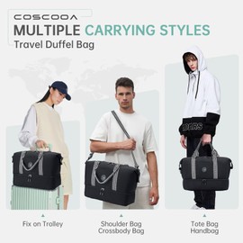 COSCOOA Travel Duffel Bag for Spirit Frontier Airlines Personal Item Bag 18x14x8 with Shoe Compartment Tote Carry on Luggage 32L Weekender Overnight for Women Men