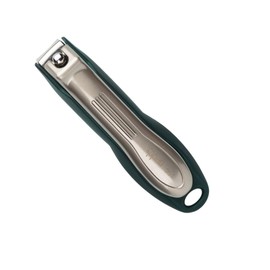 nippes Solingen Premium Nail Clippers with Nail Catcher Green Fingernail Clippers 60 mm Hardened Steel Curved Blades Ergonomic Soft-Touch Grip Surface