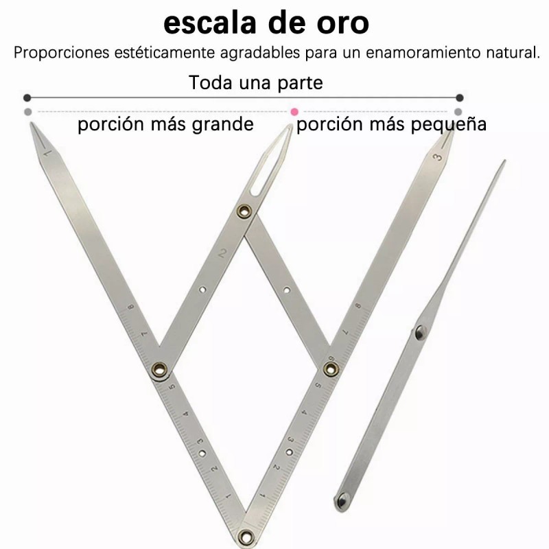 Gomia Regla Divisora Microblading Compas Diseño De Cejas Perfectas