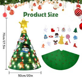 3D Felt Christmas Tree DIY Christmas Tree Set Edition Ornaments Decor for Children Christmas Gift Home Decoration