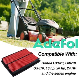 Air Filter with Pre Filter for Honda GX620 GX610 GX670 and 18PS 20PS 24PS Engine, ADEFOL Air Filter with Spark Plug and Fuel Filter Replacement Parts Kit Engine Accessories