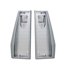 Topline_autopart Chrome Clear Housing Front Corner Turn Signal Lights Parking Lamps k2 Compatible With 84-96 Jeep Cherokee / 84-95 Wagoneer / 86-92 Comanche