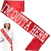 Graduation Sash Red - I’m Outta Here Premium Grade Satin
