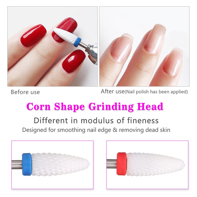 7pcs Ceramic Nail Drill Bits Set Pedicure & Manicure Drill
