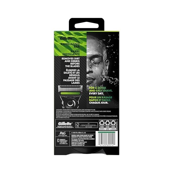 Gillette GilletteLabs with Exfoliating Bar Razor for Men, Champion Gold