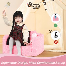 MeMoreCool Glow-in-The-Dark Unicorn Kids Couch – Soft Plush Folding Toddler Chair and Fold-Out Recliner for Boys and Girls
