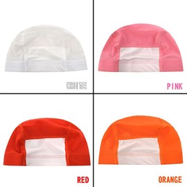 Swimming Cap, Pool Cap, Space to Write Name, For Kids and Adults, (Orange, LL).