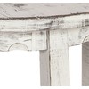 Rustic Cottage Round End Table with 1 Shelf, White Antique