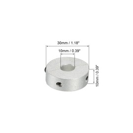 uxcell Shaft Collar 0.4 inch (10 mm) Bore Double Split, Aluminum Clamp Collar, Shaft Collar with Set Screw, Silver Tone