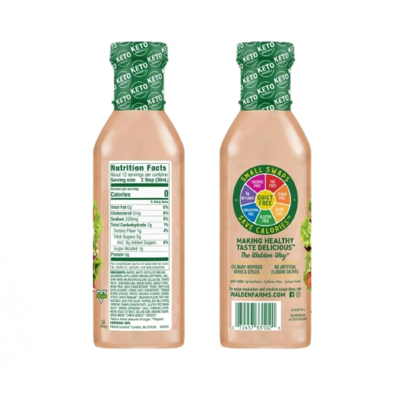 Walden Farms Thousand Island Dressing - Calorie-Free, Gluten-Free, Low Carb,