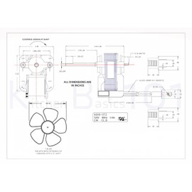 Kitchen Basics 101 S1200A000 Universal Bathroom Vent Fan Electric Motor Assembly Replacement for Broan NuTone 50CFM 3000 RPM 120V