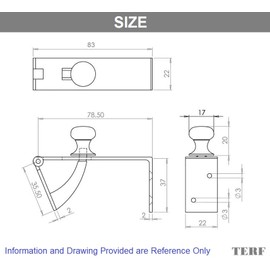 TERF® Polished Chrome Counter Flap Catch and Stay Bar Shop Counterflap Catch including Fixing Screw - Pack of 1