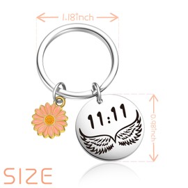 OWHOMS Angel Wing Gifts Wing Wishing Jewelry For Wish Lover Jewelry Spiritual Gift For Women 11:11 Couple Gifts Good Luck Gifts 11 11 Angel Number Keychain For Bestie Gifts Cousin Jewelry