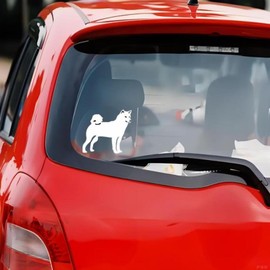 Car Sticker White Shiba Inu Sticker 15 cm (5.9 Inch) Shiba Inu Car Sticker 3D Ripped Reflective Car Sticker Waterproof Pet Dog Funny Sticker Laptop Bumper Rear Window Decor