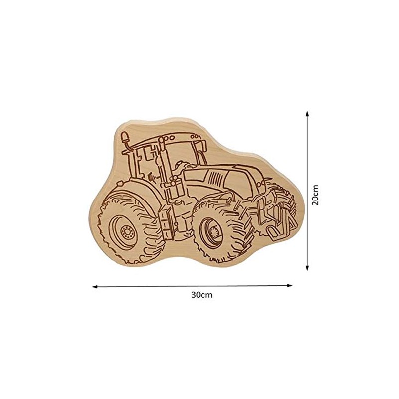 DEKOFANT Children's Wooden Breakfast Board Tractor Bulldog Design Approx. 30