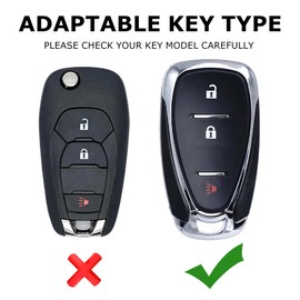 0BT59 2-PCS for Chevy Key Fob Cover Keychain Compatible with 2016 2017 2018 2019 2020 2021 2022 2023 2024 Trailblazer,Spark,Equinox,Blazer,Traverse,Cruze Limited,Sonic 3 Buttons Purple Accessoires