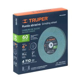 TRUPER PIES-63460T 6" Silicon Carbide Bench Grinding Wheels. Grit=60, Thickness=3/4", Drill=1". 1 Pack