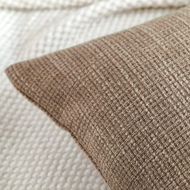 Artscope Cushion Covers Set of 2 Linen Decorative Square Pillowcases Pillow Covers 45x45cm for Home Decor Sofa Bedroom Car (Brown, 18x18)
