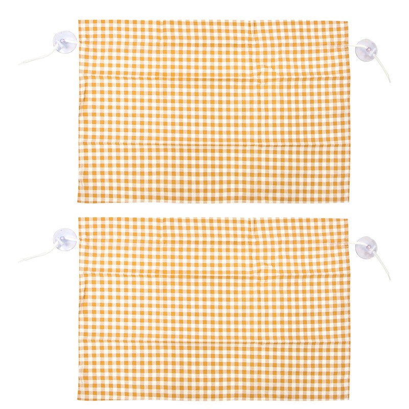 2Pcs Grid Design Anti Ultraviolet Car Curtain Side Car Window