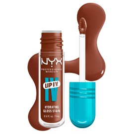 NYX Professional Makeup Moisturising Lip Gloss and Lip Stain, 2 in 1, Up to 12 Hours Care, Lip IV Hydrating Gloss Stain, Long-Lasting Lip Tint, Colour: Cocoa Quench