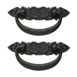 Japanese Style Handle Peony No. 8 Can, Age Color, Small, Installation Pitch: 2.0 inches (51 mm), 2 Pieces, Made in Japan