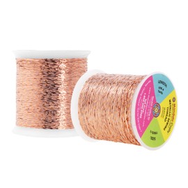Mandala Crafts Rose Gold Metallic Embroidery Thread Set - Rose Gold Metallic Thread for Sewing Machine and Hand Decorative Sewing - 218 Yards 200M Rose Gold Thread for Embroidery Needle Work