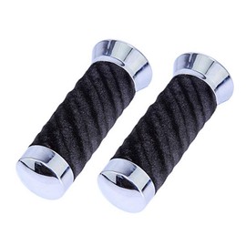 Alta Swirl Velvet Velour Bicycle Grips with Chrome End Cover (Black)