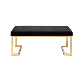 ACME Furniture Boice Bench, One Size, Black Fabric and Champagne