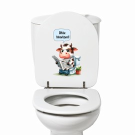 GRAZDesign Toilet Lid Sticker Please Set Funny DIY Bathroom Wall Sticker Toilet Sticker Door for Wall Sticker