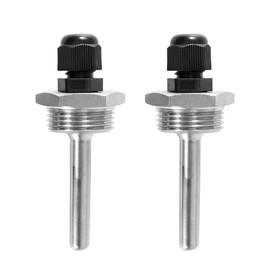 2 Stück Tauchhülse 3/4 Zoll,Edelstahl Tauchhülsen Temperaturfühler, 8 x 50mm Tauchhülsen Gewinde für Temperatursensor,Schutzrohr für Thermoelemente