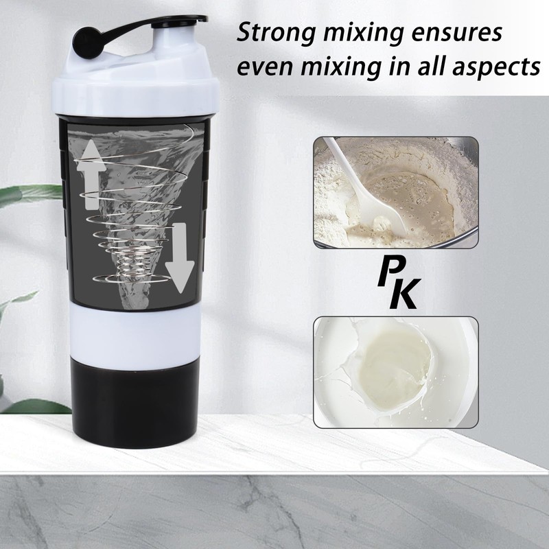 XTKS Shaker Bottle - Protein Shaker Cup with Storage Compartments