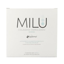 MILU | Colágeno Hidrolizado Marino - Granulado - Certificado No Doping | Suplementos Alimenticios Sin Saborizante - Sin Olor - Sin Azúcar | Piel, Cabello y Uñas | 30 sobres individuales de 8 g (1 caja)
